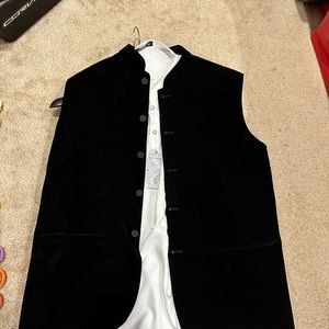 Brand new white shalwar kameez with suede black vest